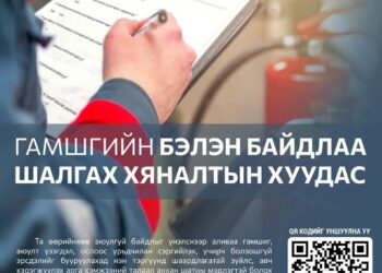 АЮУЛГҮЙ БАЙДЛЫГ АНХАН ШАТНЫ ТҮВШИНД ШАЛГАЖ ХЭВШЬЕ