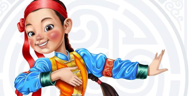 Цагаанхайрхан сумын цэцэрлэгийн 60 жилийн ойдоо бүжиглэхээр бэлдэж буй охин